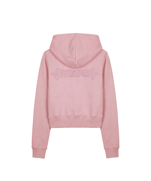 엠블럼 글리터 후드집업_라이트 핑크 Emblem Glitter Hood Zip-Up_Light Pink