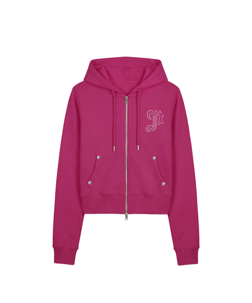 엠블럼 글리터 후드집업_핑크 Emblem Glitter Hood Zip-Up_Pink