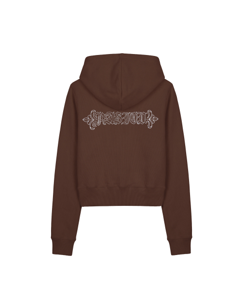 엠블럼 글리터 후드집업_브라운 Emblem Glitter Hood Zip-Up_Brown