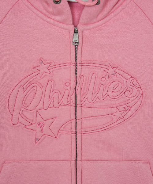WomenS Varsity Vintage Letter Graphic Brushed Hood Zip Up