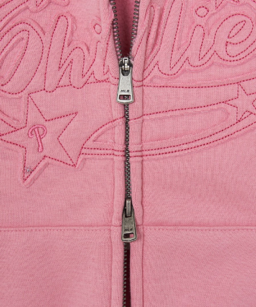 WomenS Varsity Vintage Letter Graphic Brushed Hood Zip Up