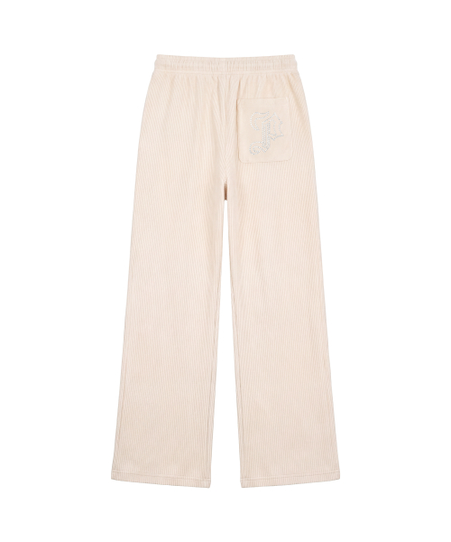 엠블럼 글리터 로우라이즈 이지 팬츠_크림 Emblem Glitter Ezzy Pants_Cream