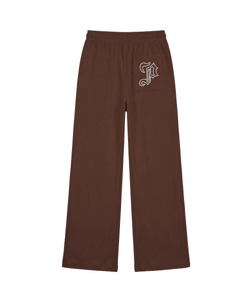 엠블럼 글리터 로우라이즈 이지 팬츠_브라운 Emblem Glitter Ezzy Pants_Broen