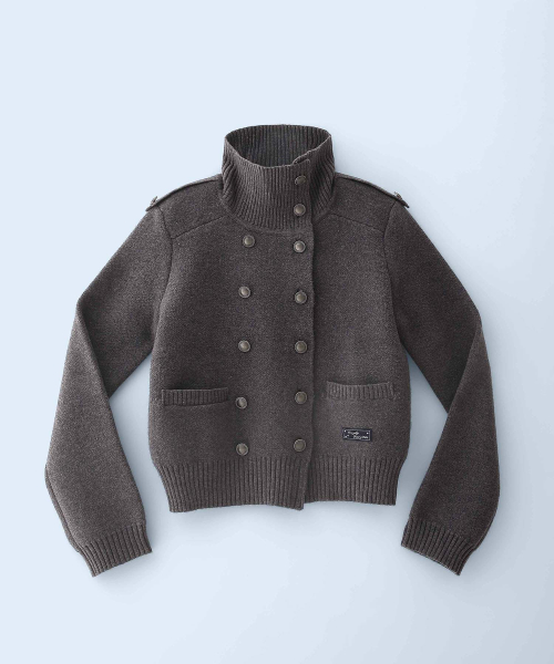 New School Knit Double Jacket Dark Gray