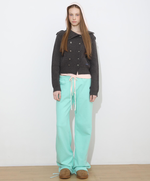 New School Knit Double Jacket Dark Gray