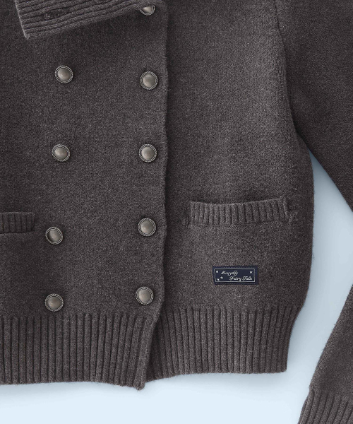New School Knit Double Jacket Dark Gray