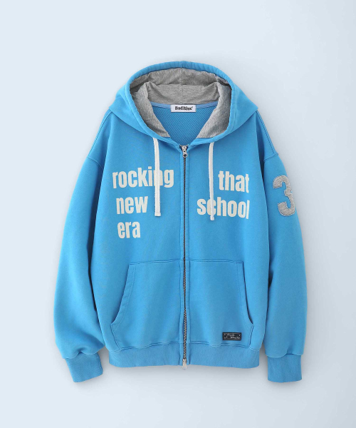 New School Hoodie Zip Mid Blue