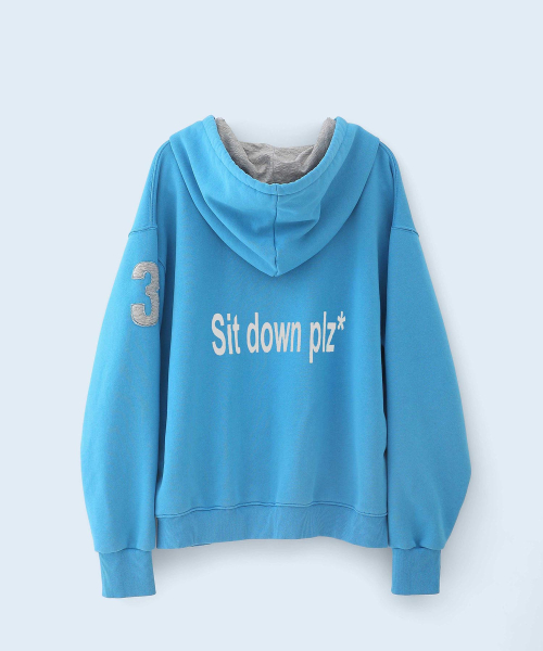 New School Hoodie Zip Mid Blue