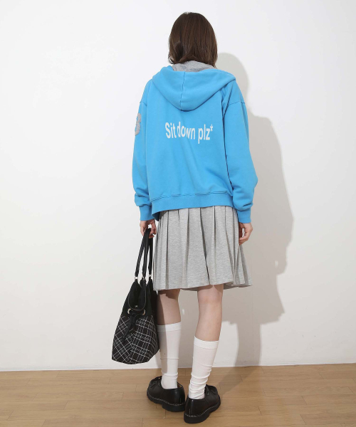 New School Hoodie Zip Mid Blue