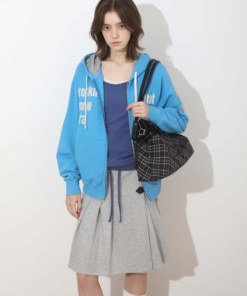 New School Hoodie Zip Mid Blue