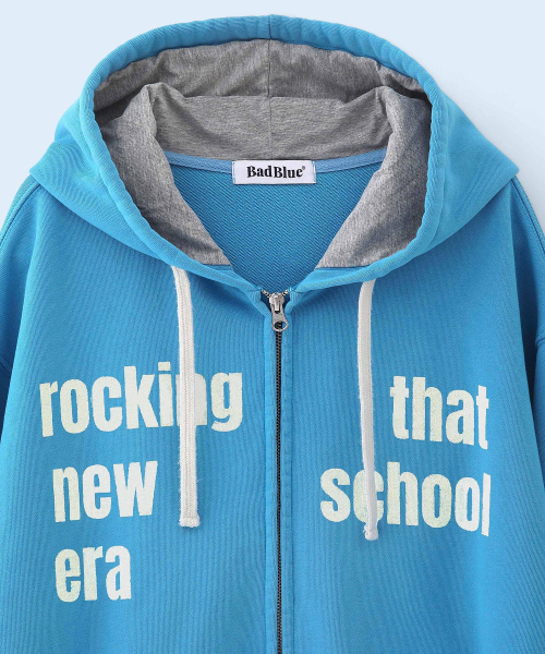 New School Hoodie Zip Mid Blue