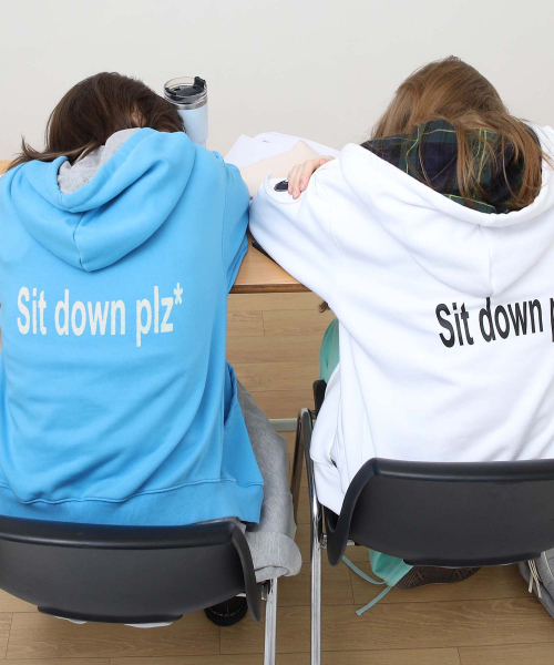 New School Hoodie Zip White