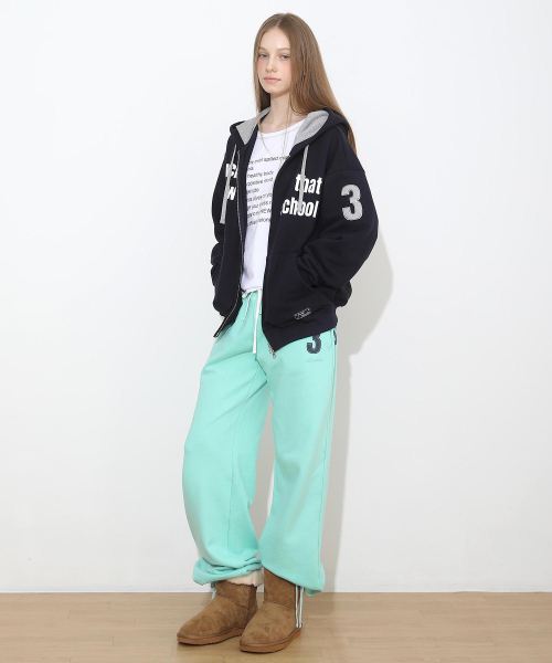 New School Hoodie Zip Navy