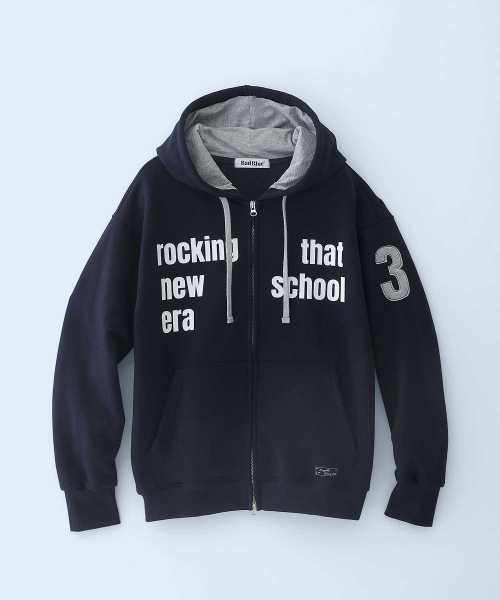 New School Hoodie Zip Navy