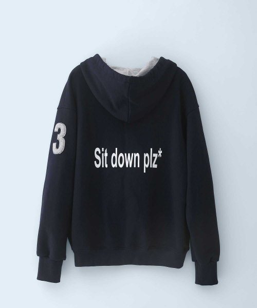 New School Hoodie Zip Navy