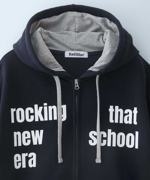 New School Hoodie Zip Navy