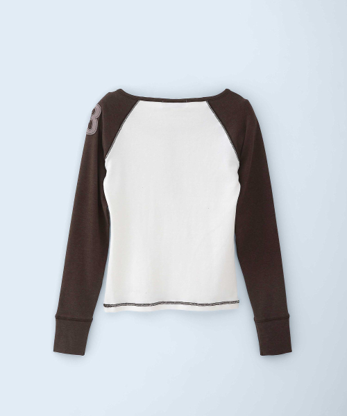 Class Henley Neck Long Sleeve Brown
