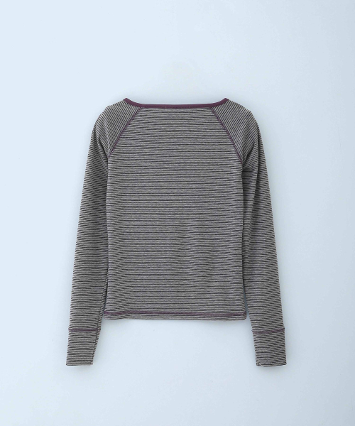 Class Henley Neck Long Sleeve Purple