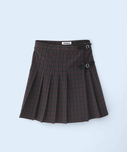 New School Check Buckle Lap Skirt