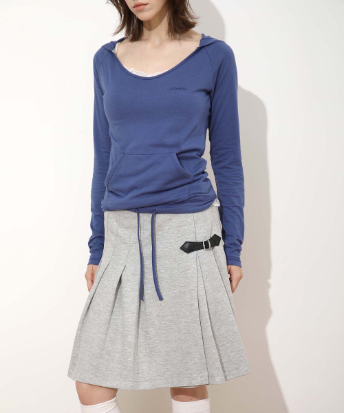 New School Cotton Buckle Lap Skirt