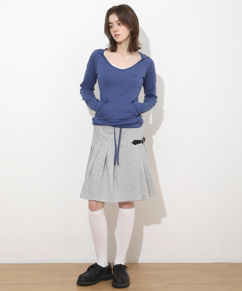 New School Cotton Buckle Lap Skirt