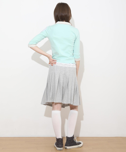 New School Cotton Buckle Lap Skirt
