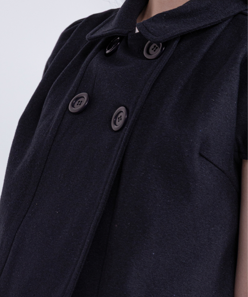 WOOL DOUBLE BUTTON SHORT NAVY