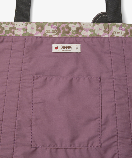 HELLO KITTY PATTERN BIG TOTE BAG [KHAKI]