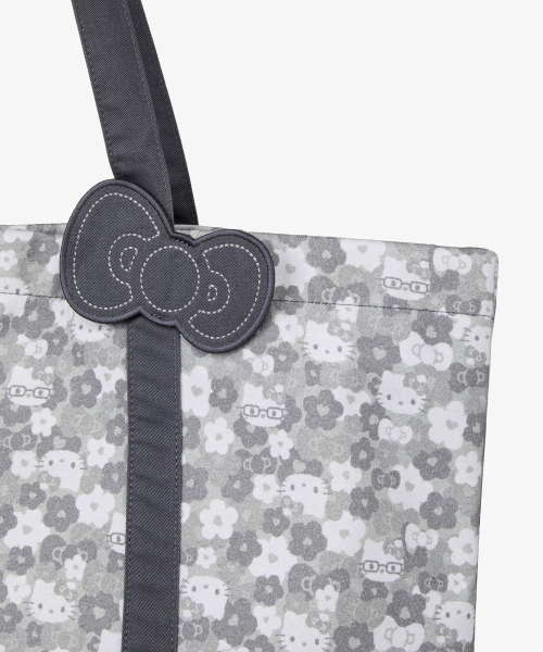 HELLO KITTY PATTERN BIG TOTE BAG [GREY]