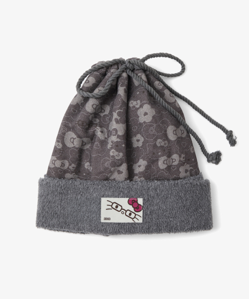 HELLO KITTY NECK WARMER BEANIE [BROWN]