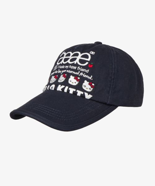 HELLO KITTY WEB LOGO 5 PANNEL CAP [NAVY]
