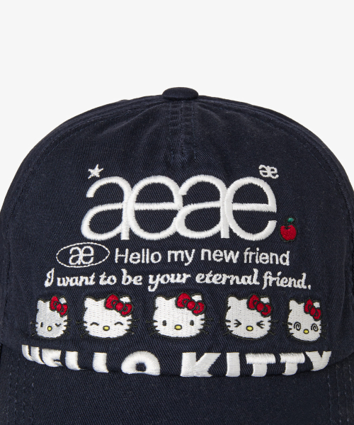 HELLO KITTY WEB LOGO 5 PANNEL CAP [NAVY]