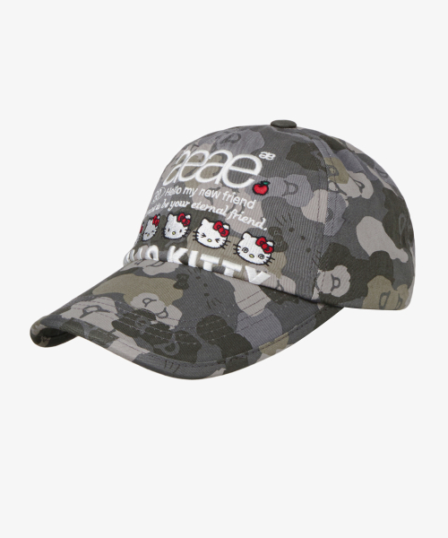 HELLO KITTY WEB LOGO 5 PANNEL CAP [GREY]