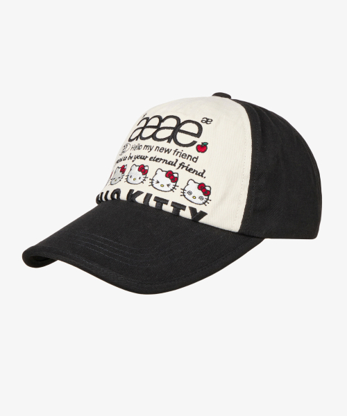 HELLO KITTY WEB LOGO 5 PANNEL CAP [BLACK/WHITE]