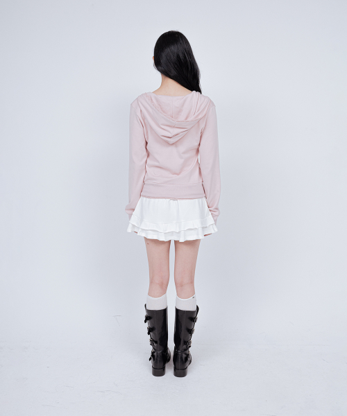 BELLA HOOD ZIP UP BUBBLEGUM PINK