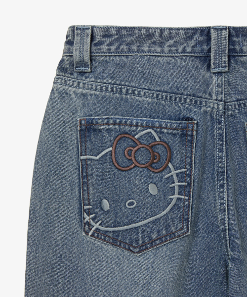 HELLO KITTY FLARE DENIM PANTS [BLUE]