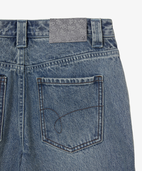 HELLO KITTY FLARE DENIM PANTS [BLUE]