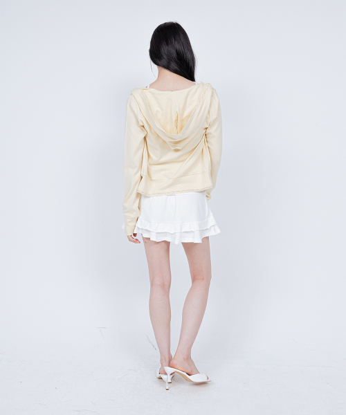 BELLA HOOD ZIP UP LEMON YELLOW