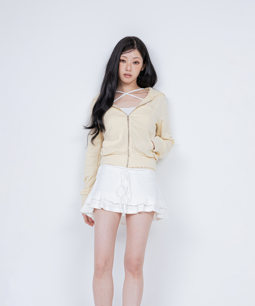 BELLA HOOD ZIP UP LEMON YELLOW