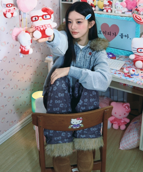 HELLO KITTY FUR SWEATPANTS [BROWN]