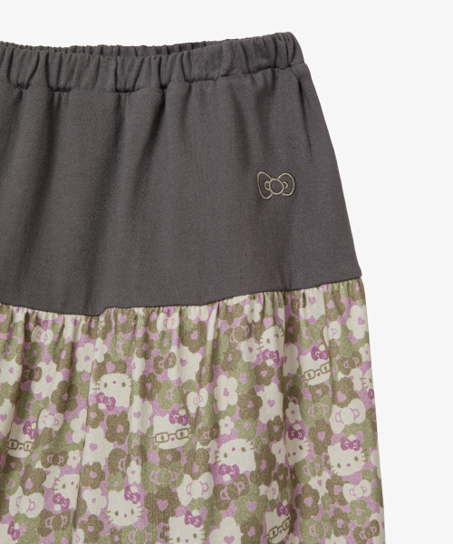 HELLO KITTY TIERED FRILL SKIRT [BROWN]