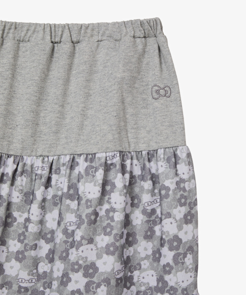 HELLO KITTY TIERED FRILL SKIRT [MELANGE GREY]