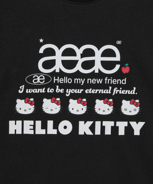 HELLO KITTY WEB LOGO T-SHIRTS [BLACK]