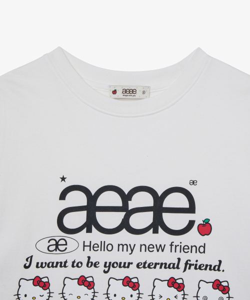 HELLO KITTY WEB LOGO T-SHIRTS [WHITE]