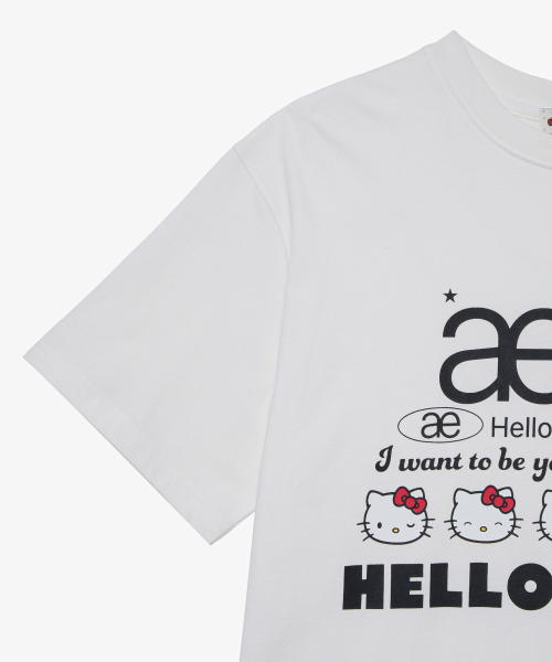 HELLO KITTY WEB LOGO T-SHIRTS [WHITE]