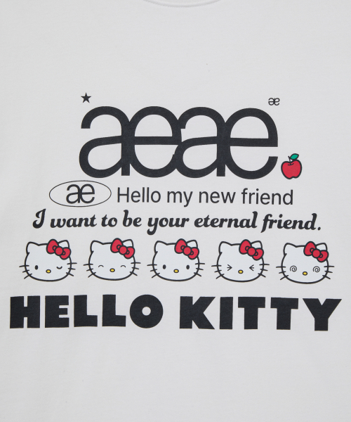 HELLO KITTY WEB LOGO T-SHIRTS [WHITE]