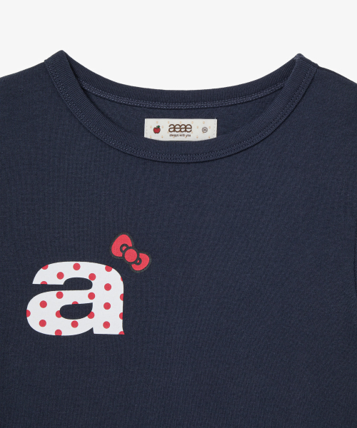 HELLO KITTY DOT SMALL LETTER TEE [NAVY]