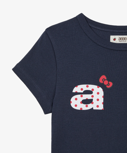 HELLO KITTY DOT SMALL LETTER TEE [NAVY]