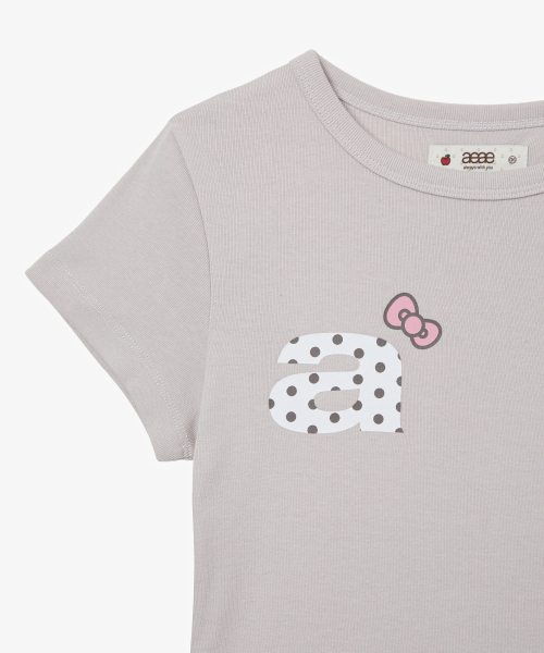 HELLO KITTY DOT SMALL LETTER TEE [ASH]