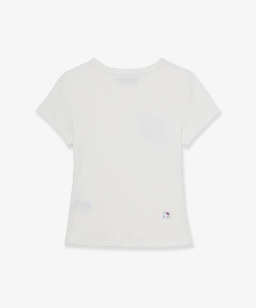 HELLO KITTY DOT SMALL LETTER TEE [WHITE]